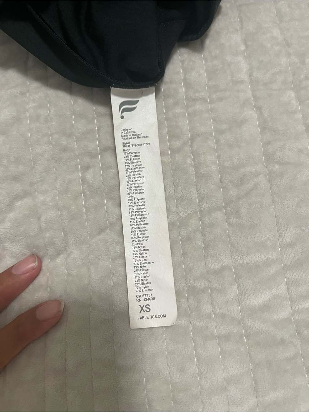 Fabletics Black Ribbed Square-Neck Tank - Picture 4 of 4